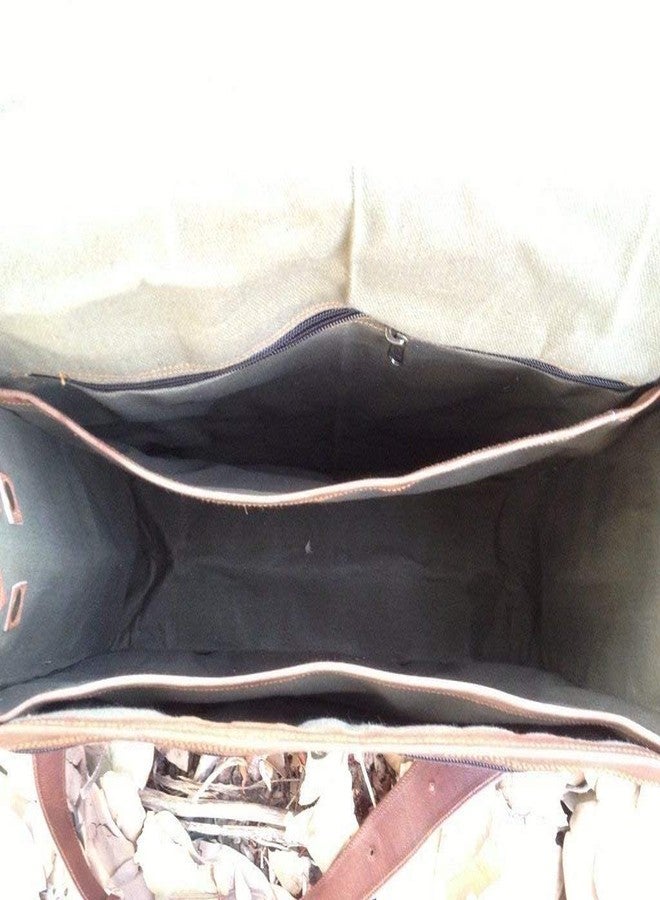 RSN 13 Inch Genuine Leather Briefcase Messenger Bag - Image 3