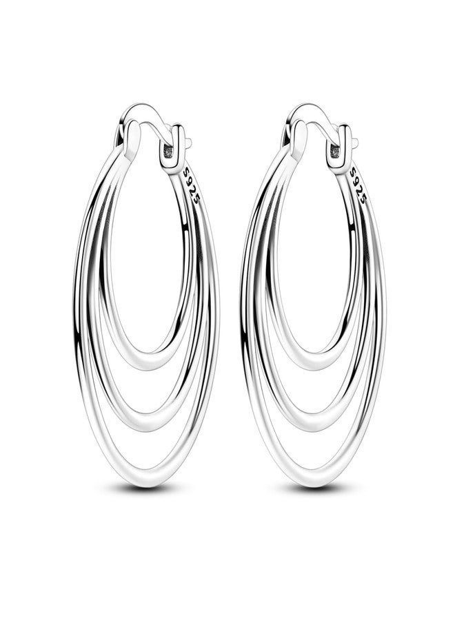 Parmuz 925 Sterling Silver Earrings Large Big Hoop Earrings Star Moon Butterfly Cubic Zirconia Thin Round Hoops for Women, Sterling Silver, Cubic Zirconia - Image 1