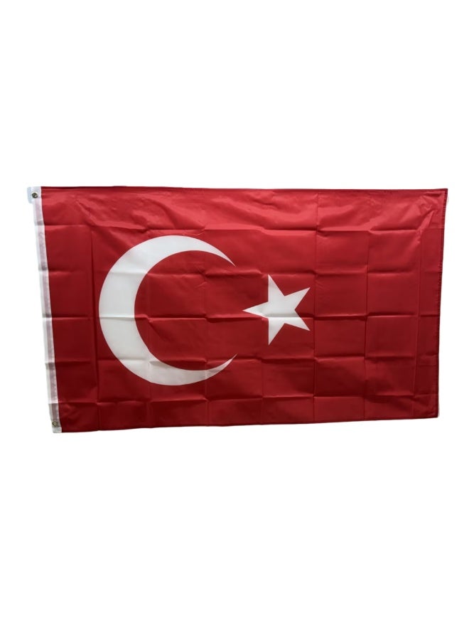 عاصفة علم تركيا من نوع Stormflag مقاس 90x150 سم (3x5 قدم) من البوليستر 100% مع فتحات نحاسية - Image 1