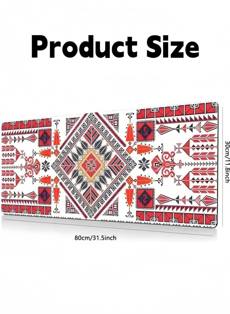 لوحة ماوس كبيرة، لوحة ماوس ممتدة بقاعدة مطاطية مانعة للانزلاق، لوحة ماوس للألعاب، سجادة مكتب للمكتب/العمل/الألعاب/المنزل/الديكور، نمط هندسي (31.5 بوصة/80 سم * 11.8 بوصة/30 سم) - Image 2