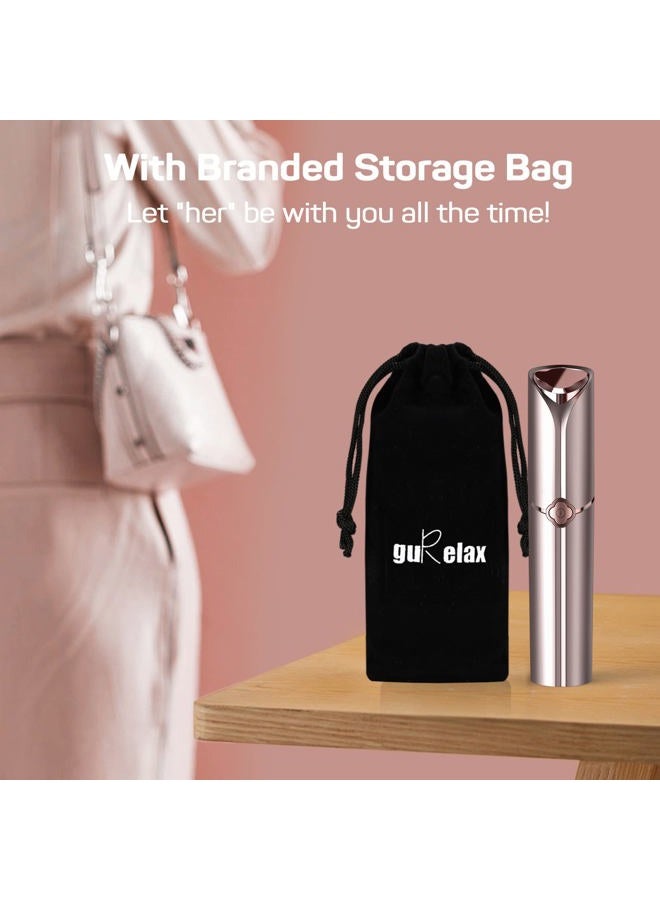 gurelax Facial Hair Removal for Women(1 Gold+1 Blue), Gurelax Electric Hair Removal Device, Painless Facial Hair Remover for Chin Upper Lip Peach Fuzz, with a Storage Bag - Image 5