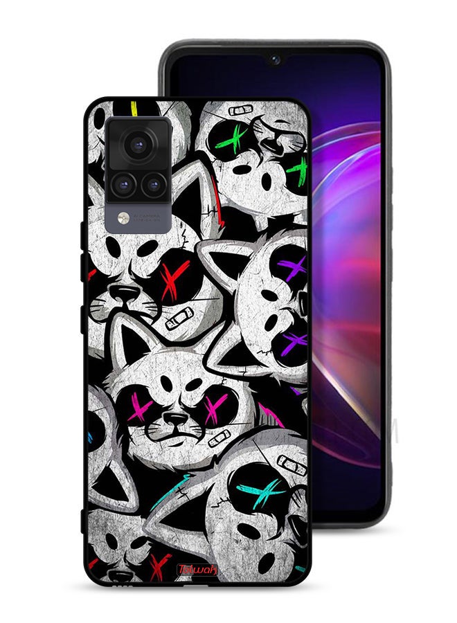 Tolwak غطاء واقي لهاتف Vivo V21 4G برسومات قطط مارشميلو - Image 1