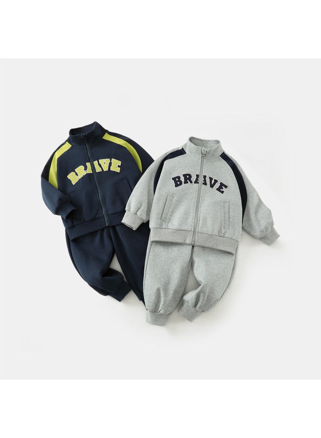 Boys' Sportswear Set Children's Long-sleeved Autumn And Spring Sweatshirt Baby Jacket Infant Handsome Trendy Kids' Clothing Girls' - Image 3