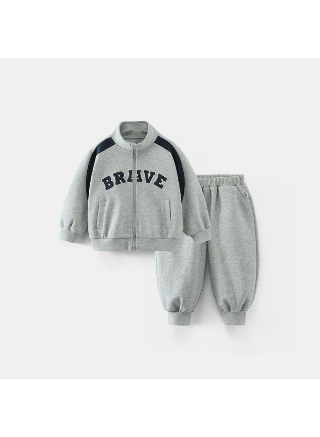 Boys' Sportswear Set Children's Long-sleeved Autumn And Spring Sweatshirt Baby Jacket Infant Handsome Trendy Kids' Clothing Girls' - Image 2
