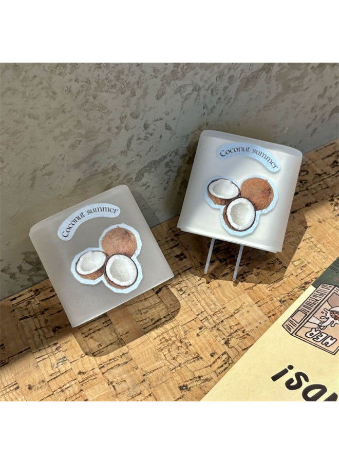Generic - Simple Coconut Suitable For Apple 16 Charger Protective Case 20 Watt Charging Head Case IPhone Data Cable Anti-Breaking-Specifications:20w Frosted Simple Coconut - Image 1