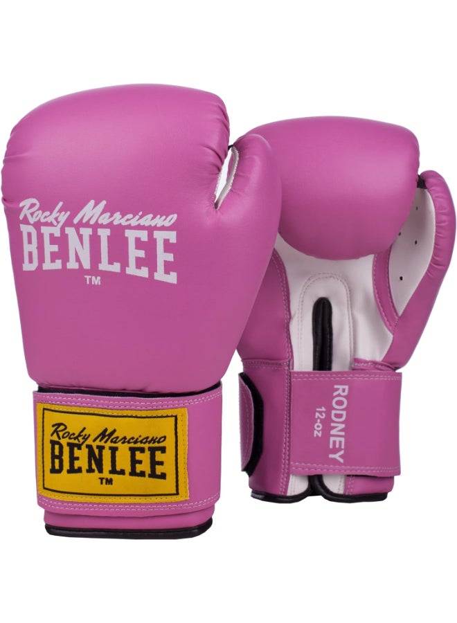 Benlee A. Leather Boxing Gloves 10Ozrodney Pin/Wht @Fs - Image 1