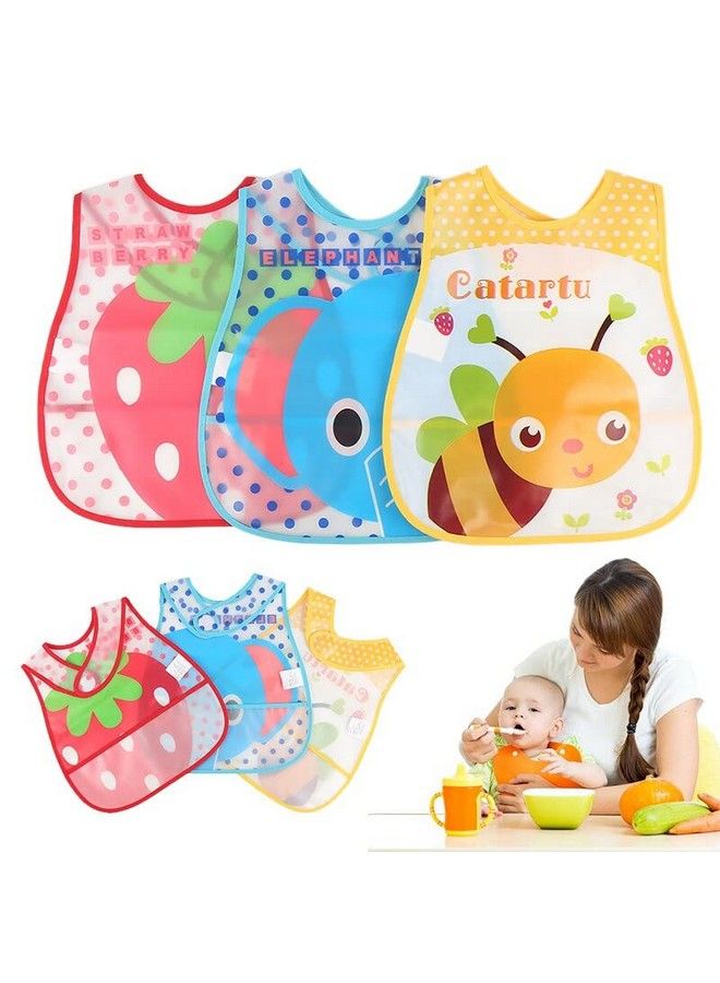 BabyGo Plastic Waterproof Baby Apron With Bib (Pack Of 3) Random Color - Image 1