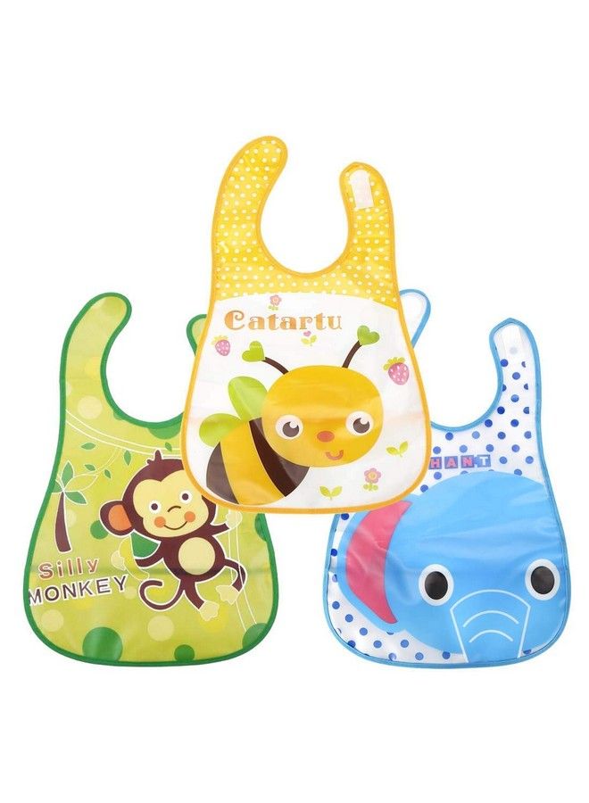 BabyGo Plastic Waterproof Baby Apron With Bib (Pack Of 3) Random Color - Image 3