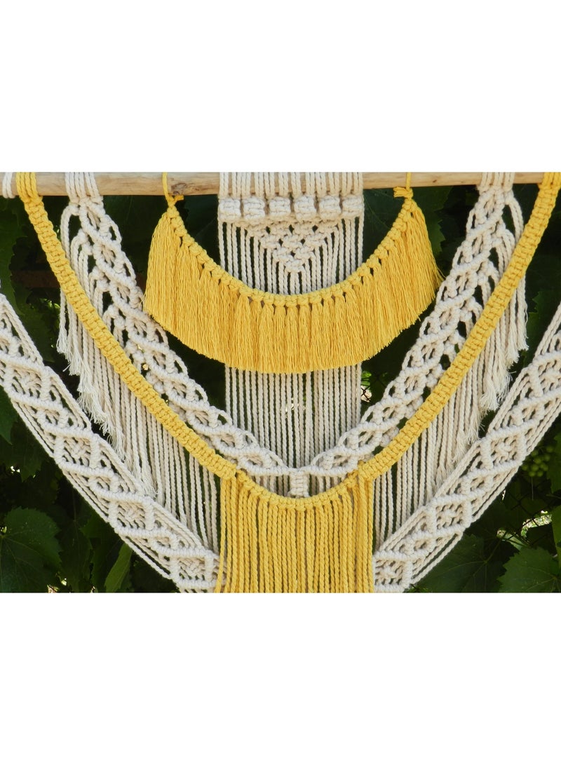 انتيكيانو تعليقة جدارية من المكرمية، خلفية مكرمية، ديكور بوهيمي، فن جداري، زينة حائط، ديكور مكرمي، هدية للمنزل الجديد، مكرمية عصرية، فن جداري بوهيمي - Image 2