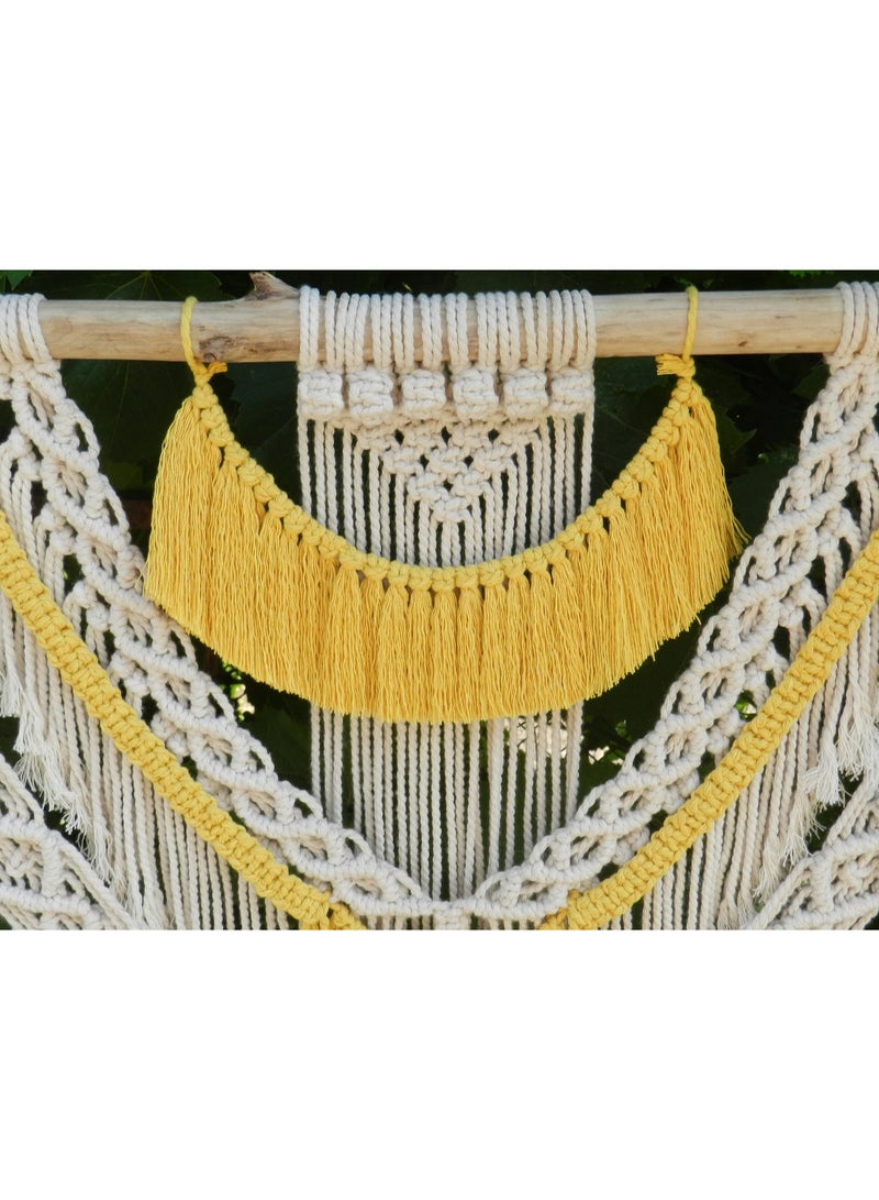 انتيكيانو تعليقة جدارية من المكرمية، خلفية مكرمية، ديكور بوهيمي، فن جداري، زينة حائط، ديكور مكرمي، هدية للمنزل الجديد، مكرمية عصرية، فن جداري بوهيمي - Image 3