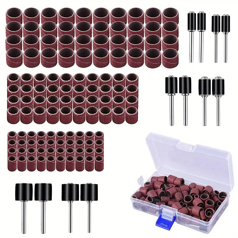 DIY Crafts DIY Crafts On Rotary Drill SProfessional Nail Art Sanding Ring Mounted Points for Dead Skin Removal Nail Surface Grinding and Nail Art Tool with Grinder Head Box Pack 100  - Image 1