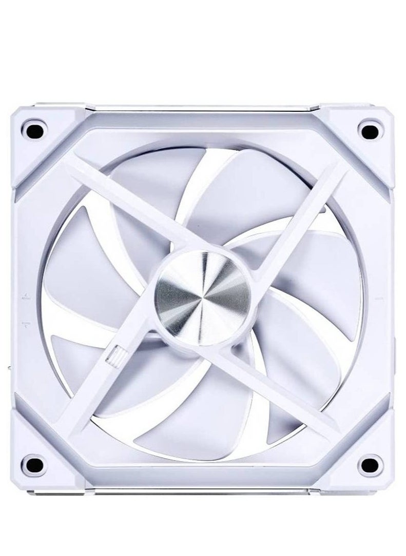 ليان لي مروحة Lian-Li UNI FAN SL120 V2 الثورية ذات السلسلة المتسلسلة ARGB، مراوح معيارية مقاس 120 مم، سرعة المروحة تصل إلى 2000 دورة في الدقيقة، تدفق هواء 64.5 CFM، تأثيرات إضاءة متطورة، عبوة واحدة، أبيض | G99.12SLV21W.00  - Image 4