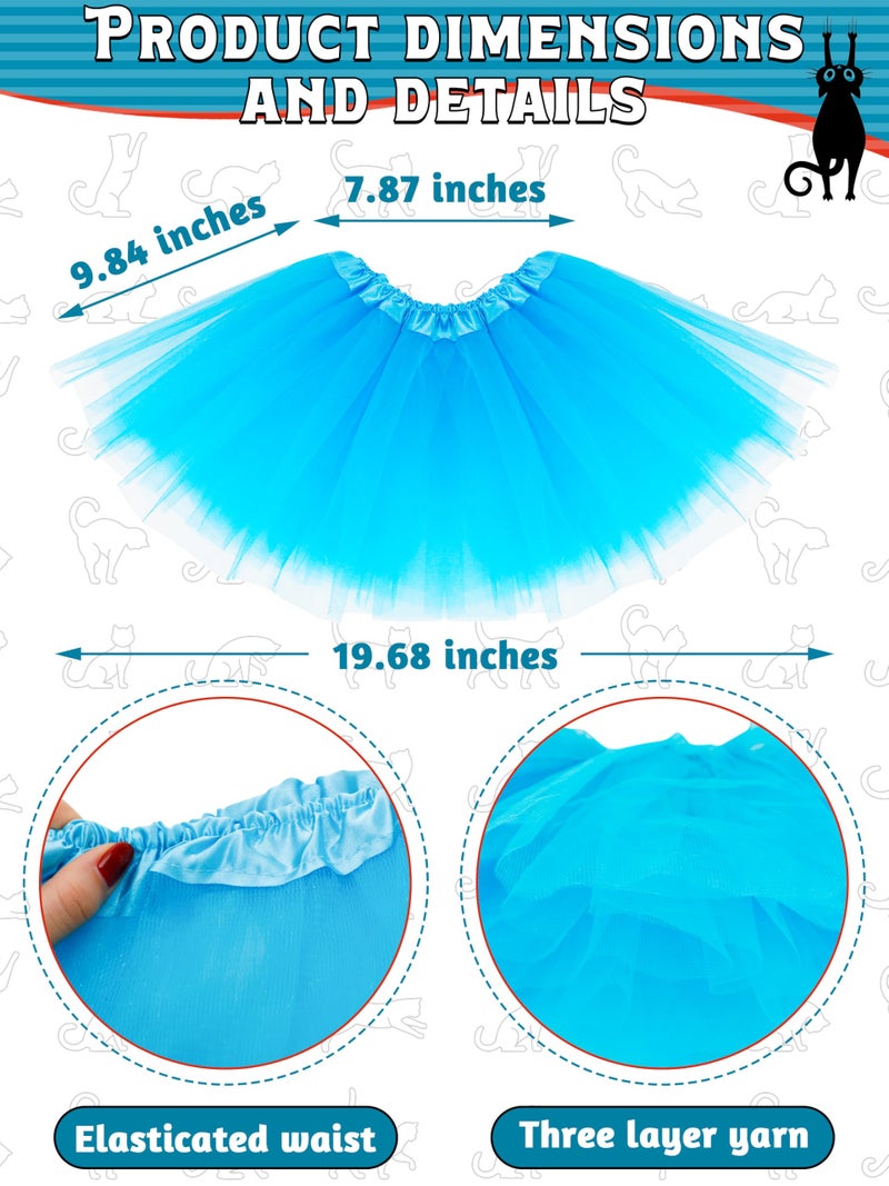 Luces Blue Tutu Costume, Girls Blue Cosplay Outfit, Tutu Skirt Headband Striped Socks Dress Up for Girls - Image 4