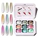 Karroy Sponge Pat Paint Nail Gel Blending Colors Ombre Nails Gradient Gel Nail Blush Blooming Aura Nails Drawing Stripper Floral Painting Nail Art No Wipe Aurora Mermaid Chrome Silk Satin 9 Colors L - Image 2