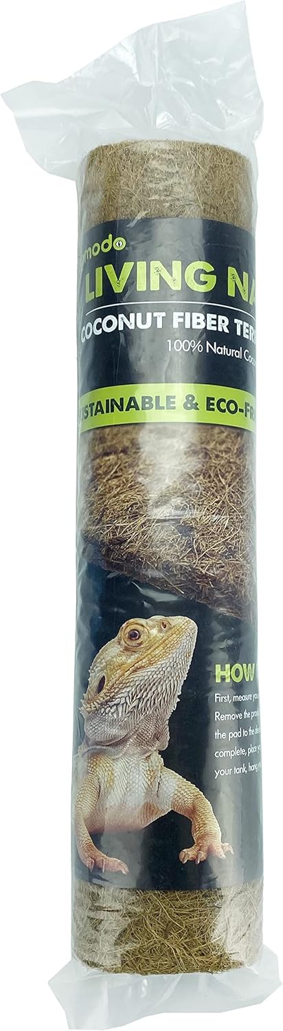 Komodo Fiber Pad  100 Natural Coconut Fiber Reptile Terrarium Liner  Washable and Reusable NonToxic with No Harmful Chemicals  Fits up to 18 by 36 Tank - Image 1