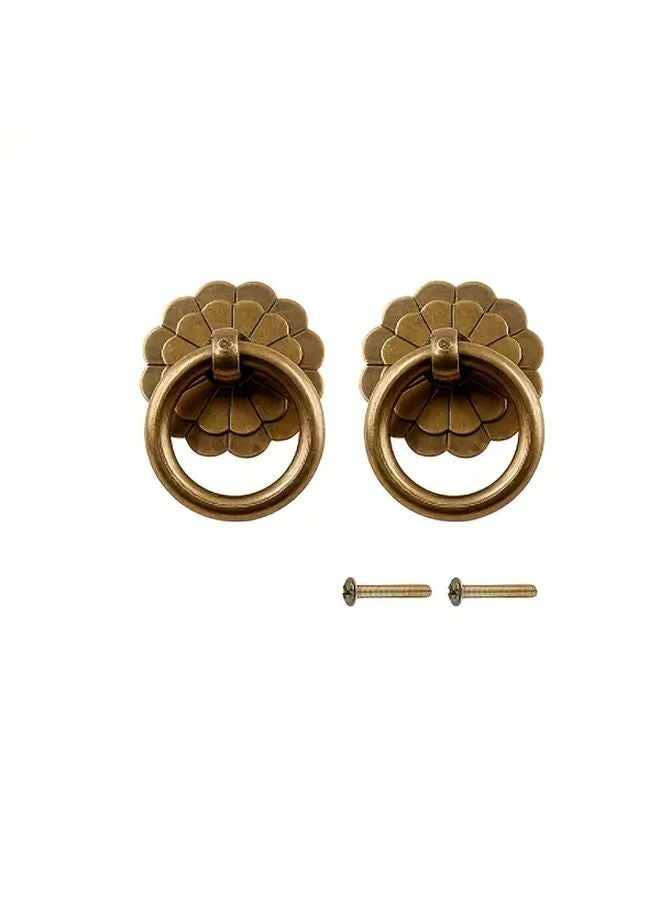 2pcs Vintage Copper Cabinet Knobs Bronze Black Finishes Easy Install Drawer Pulls - Image 1