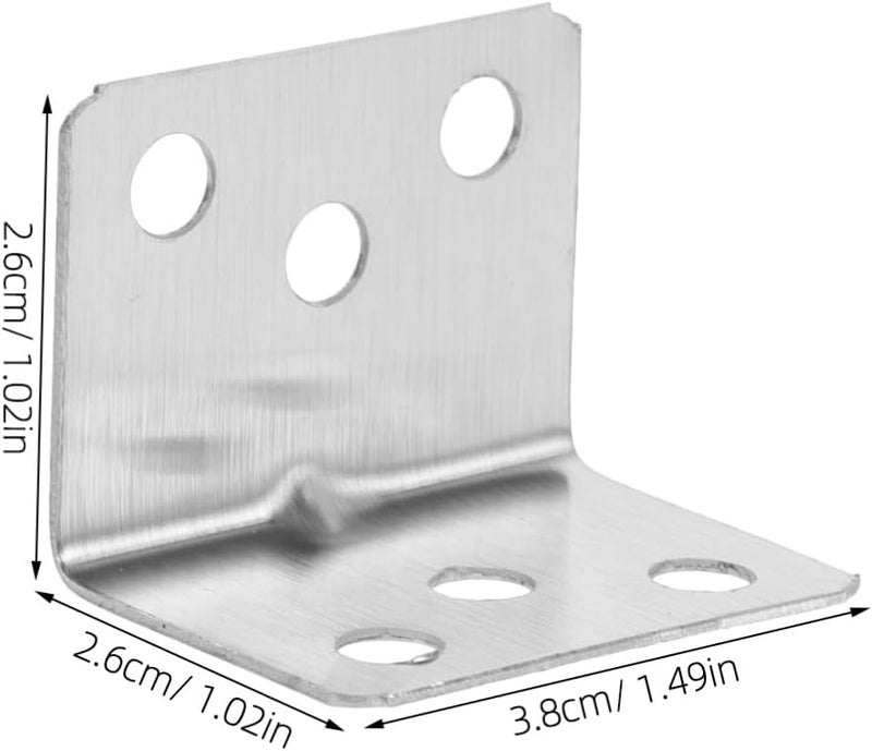 Gatuida 12pcs 3 80X2 60X2 60CM Stainless Steel Right Angle Corner Brackets Heavy Duty Shelf Support Connectors - Image 5