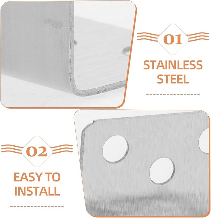 Gatuida 12pcs 3 80X2 60X2 60CM Stainless Steel Right Angle Corner Brackets Heavy Duty Shelf Support Connectors - Image 4