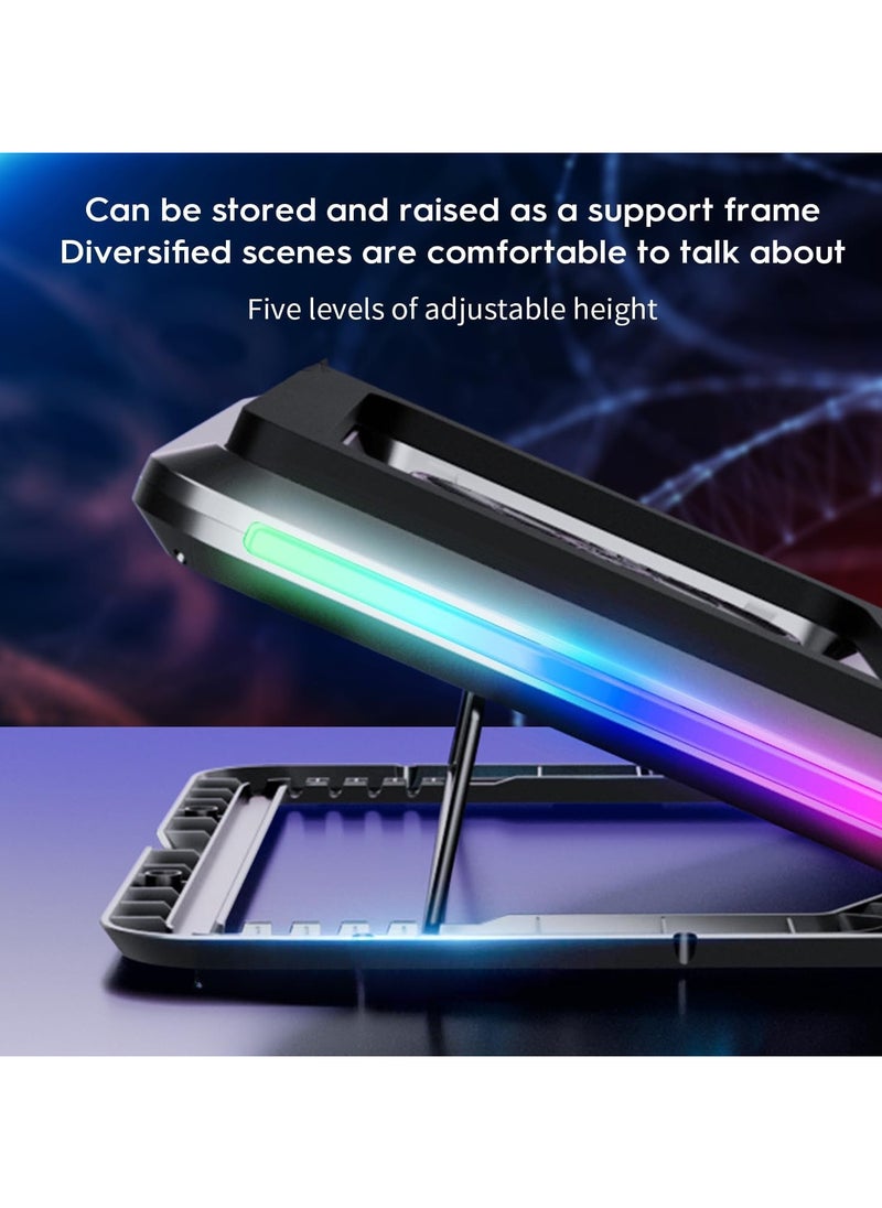 Funito Gaming Laptop Cooling Pad with Twin Turbo Pressure Air Notebook Cooler,RGB Gaming Atmosphere Light Multi-Angle Adjustment,360 Degrees Around The air Duct,All-Round efficient Heat Dissipation for Vario  - Image 4