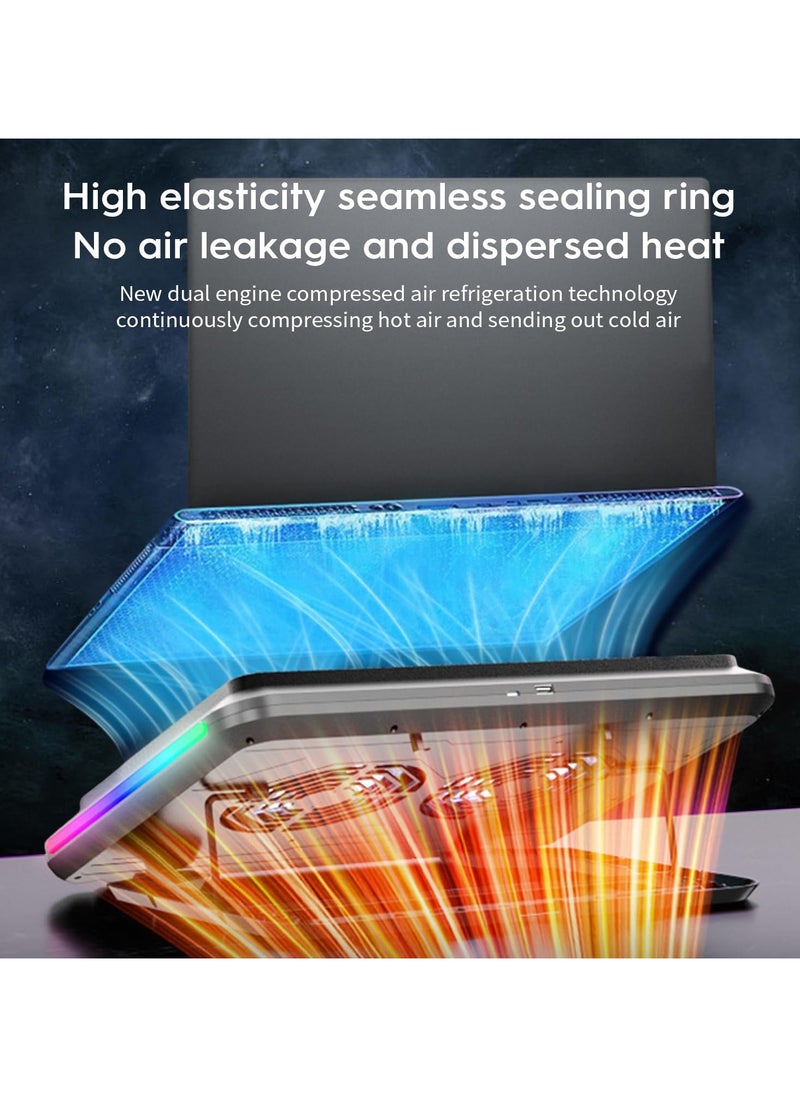 Funito Gaming Laptop Cooling Pad with Twin Turbo Pressure Air Notebook Cooler,RGB Gaming Atmosphere Light Multi-Angle Adjustment,360 Degrees Around The air Duct,All-Round efficient Heat Dissipation for Vario  - Image 5
