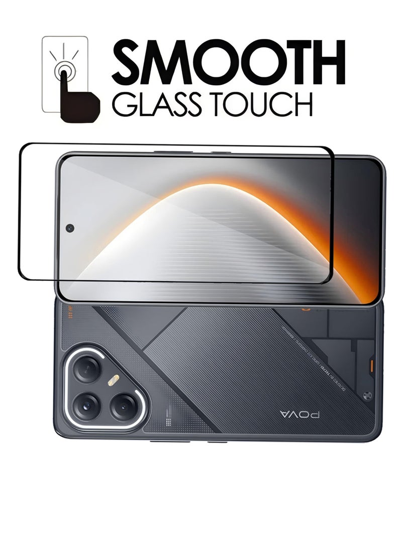 كومبي واقي شاشة 3 في 1 لهاتف POVA 7، قطعتان من الزجاج الأمامي وقطعة واحدة من غشاء العدسة، مقاوم للخدش، مضاد لبصمات الأصابع، خالٍ من الفقاعات، غشاء زجاجي مقوى 9H - Image 4