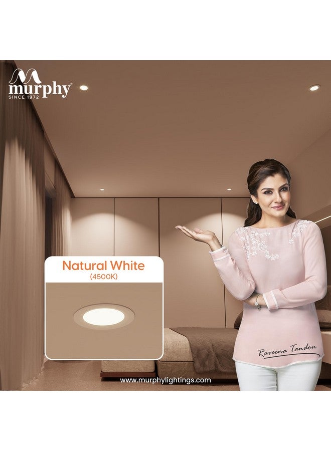 Murphy 6W Bright LED Downlight - Natural White, Slim Round Recessed Ceiling Light, 3-Inch Junction Box Compatible, Anti-Glare Diffuser, Energy Efficient (Pack of 6, 2-Year Warranty) - Image 5