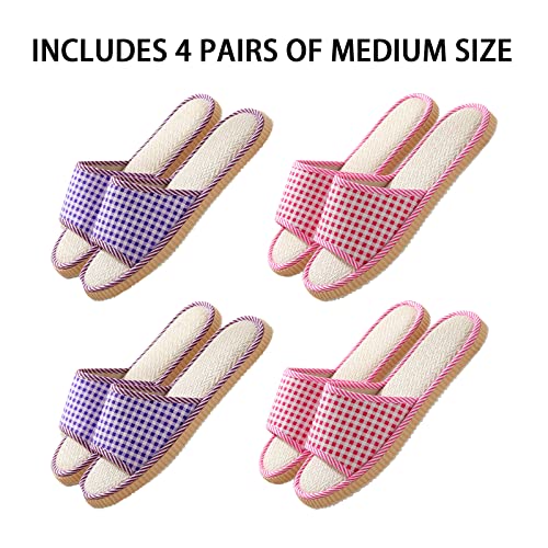 biroris 10 Pairs Washable House Slippers for Guests,Disposable Slippers for Guests,Breathable Open Toe Indoor Slipper,Spa Slipper for Guests,Home,Bedroom,Hotel,Travel,Unisex Universal Size(6 Large Size+4 - Image 2