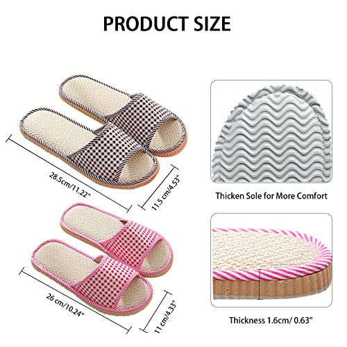 biroris 10 Pairs Washable House Slippers for Guests,Disposable Slippers for Guests,Breathable Open Toe Indoor Slipper,Spa Slipper for Guests,Home,Bedroom,Hotel,Travel,Unisex Universal Size(6 Large Size+4 - Image 5