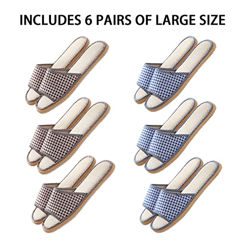 biroris 10 Pairs Washable House Slippers for Guests,Disposable Slippers for Guests,Breathable Open Toe Indoor Slipper,Spa Slipper for Guests,Home,Bedroom,Hotel,Travel,Unisex Universal Size(6 Large Size+4 - Image 4