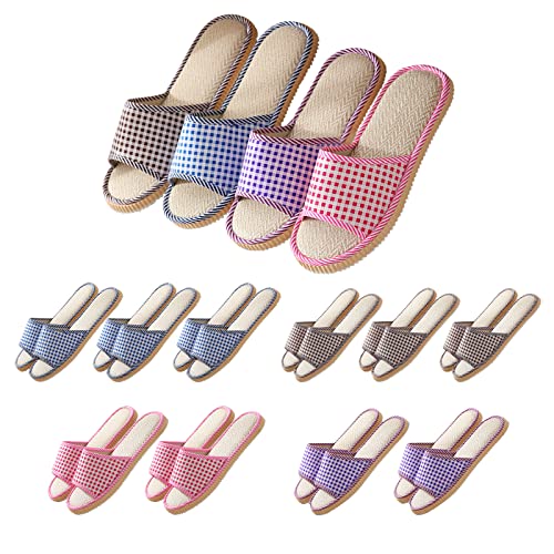 biroris 10 Pairs Washable House Slippers for Guests,Disposable Slippers for Guests,Breathable Open Toe Indoor Slipper,Spa Slipper for Guests,Home,Bedroom,Hotel,Travel,Unisex Universal Size(6 Large Size+4 - Image 1