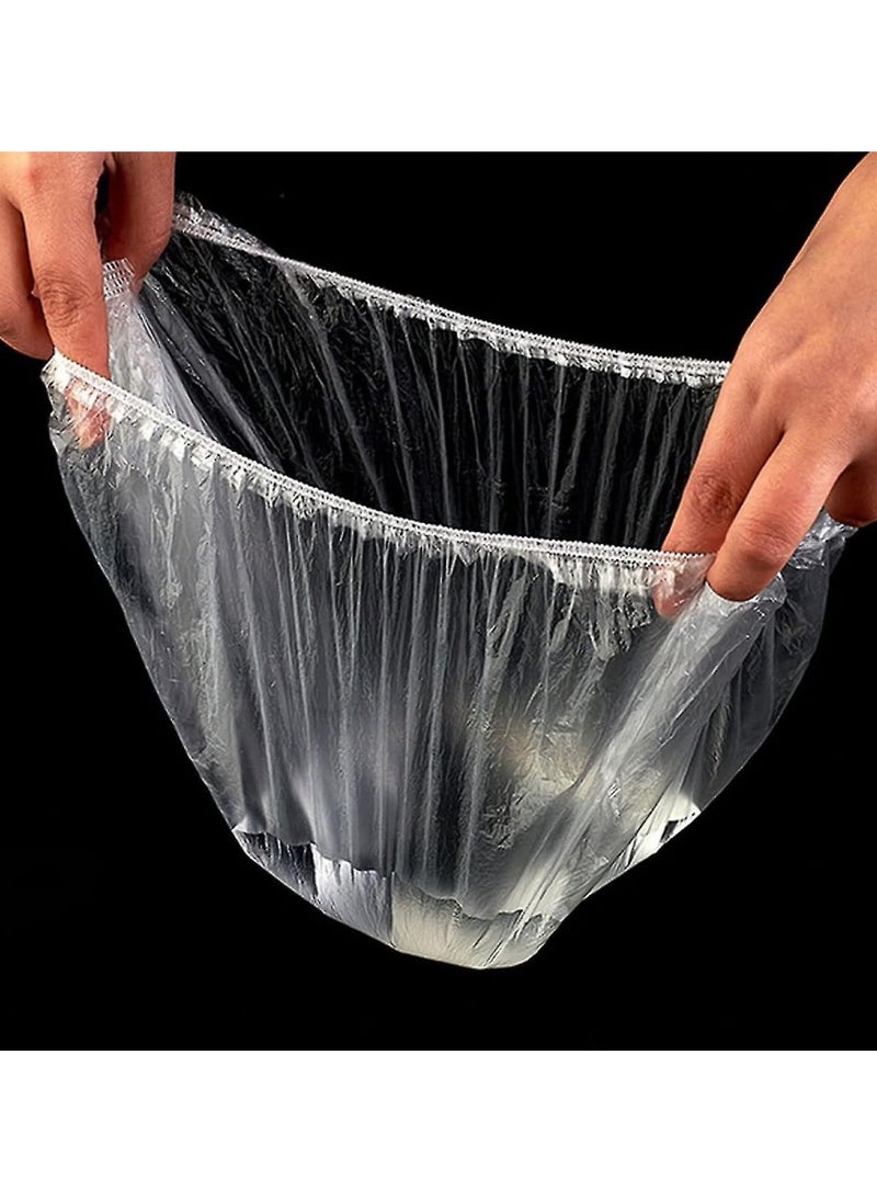 BOS 100 Pcs Disposable Shower Caps, Larger And Thicker Waterproof Elastic Hair Bath Cap, Clear Plastic Hair Caps For Women Men, Spa, Home Use, Hotel And Hair Salon, Beauty, Portable Travel Hair Net  - Image 3