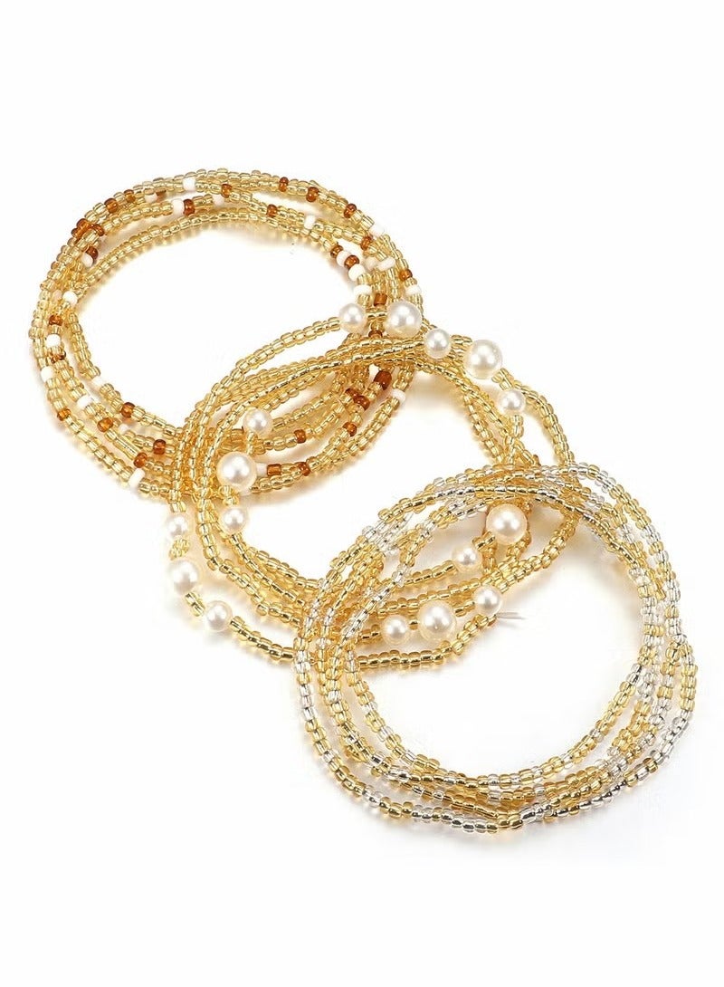 Waist Beads for Women Belly Chain Adjustable Boho Multilayer Waist Chain African Waist Beads Plus Size Bikini Jewelry 3pcs - Image 1