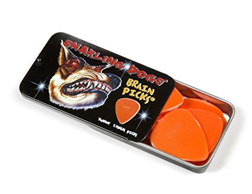 Snarling Dogs Brain TNSDB351 1.14 Guitar Picks, 12-Piece, Collectible Tin, Orange Nylon, 0 1.14mm - Image 3