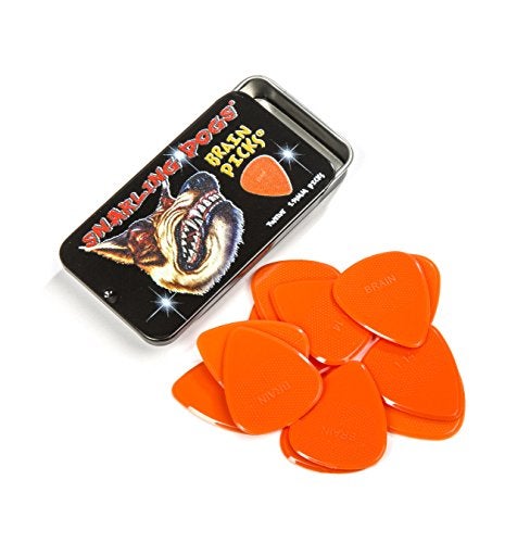 Snarling Dogs Brain TNSDB351 1.14 Guitar Picks, 12-Piece, Collectible Tin, Orange Nylon, 0 1.14mm - Image 1