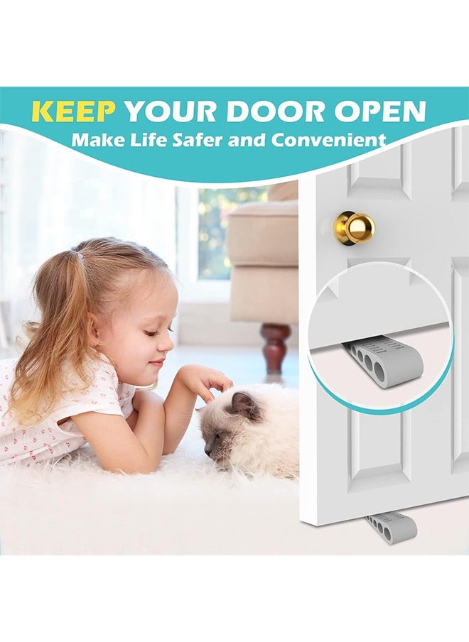 Generic Door Stoppers for Bottom of Door - 2 Pack Rubber Security Wedge Stackable Heavy Duty Door Stop with Holder for Home Office Classroom on Carpet, Concrete, Linoleum & Wood House Warming Gifts New Home  - Image 3