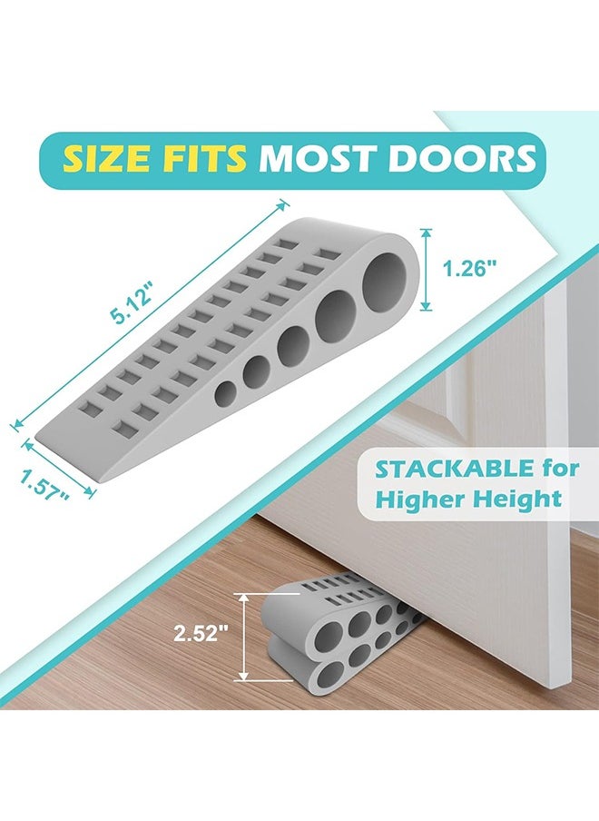 Generic Door Stoppers for Bottom of Door - 2 Pack Rubber Security Wedge Stackable Heavy Duty Door Stop with Holder for Home Office Classroom on Carpet, Concrete, Linoleum & Wood House Warming Gifts New Home  - Image 5