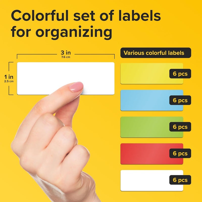 Dry Erase Magnetic Labels 30pcs, 1"×3"×0.7mm+PET (Multicolor: White, red, Blue, Yellow, Green) from magy store - Image 5