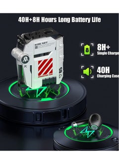 Gravastar Wireless Earbuds Sirius P5,Bluetooth in-Ear Headphones with Stereo Sound,4 RGB Lights,40H Playback,ENC for Clear Call,Bluetooth 5.2,IPX4,Support Multipoint Connection(Defense Mecha)  - Image 4