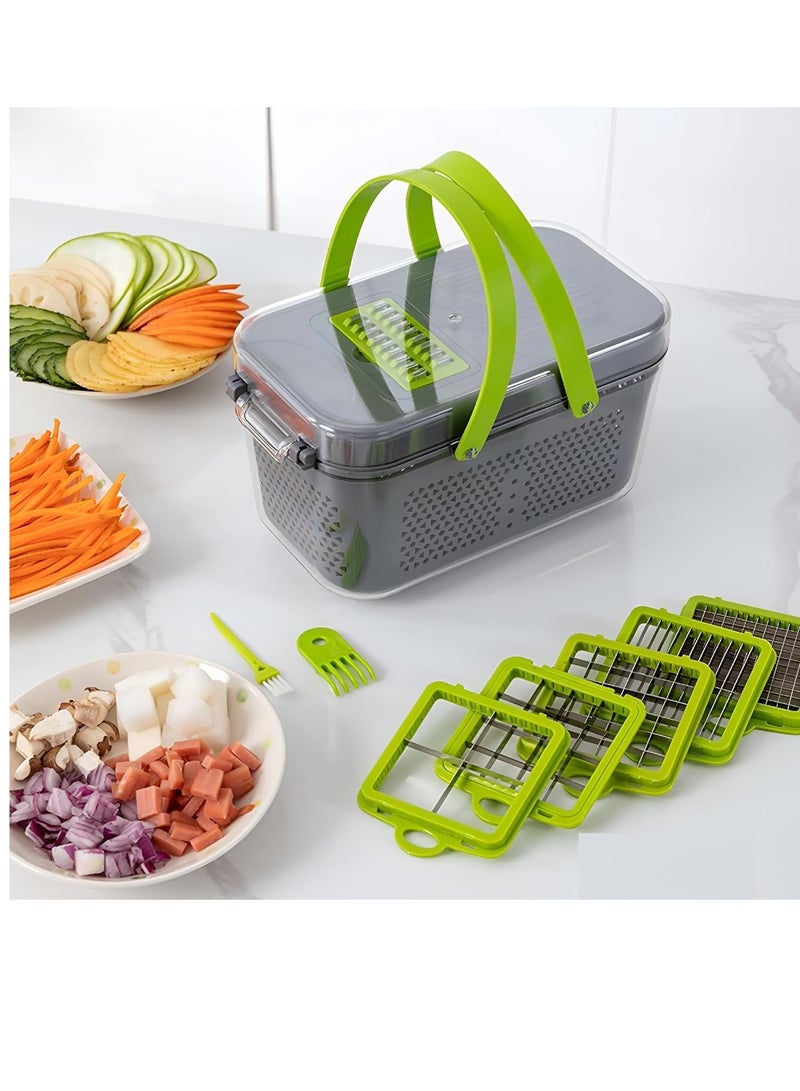 22 pieces Vegetable Chopper - Salad type vegetable slicer and cutter Manual Food Grater - Image 2