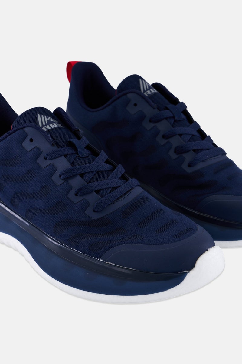 RBX Men Brand Logo Lace Up Running Sports Shoes, Navy - Image 3
