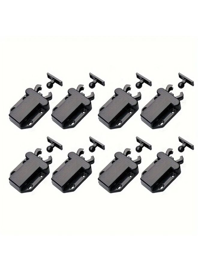 8 Pack Black Heavy Duty Push To Open Cabinet Catches Durable Metal Hardware - Image 1
