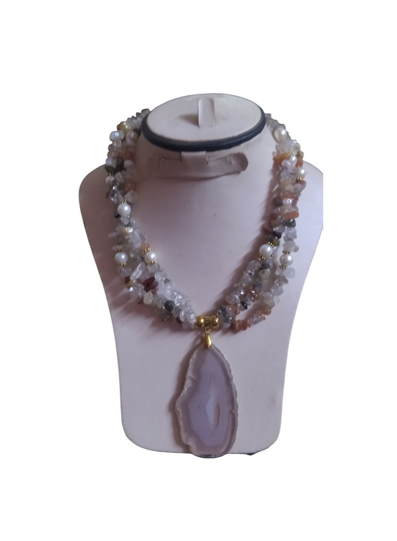 R&R Women's Multi-stage Necklace Made Of Broken Shells - Image 2
