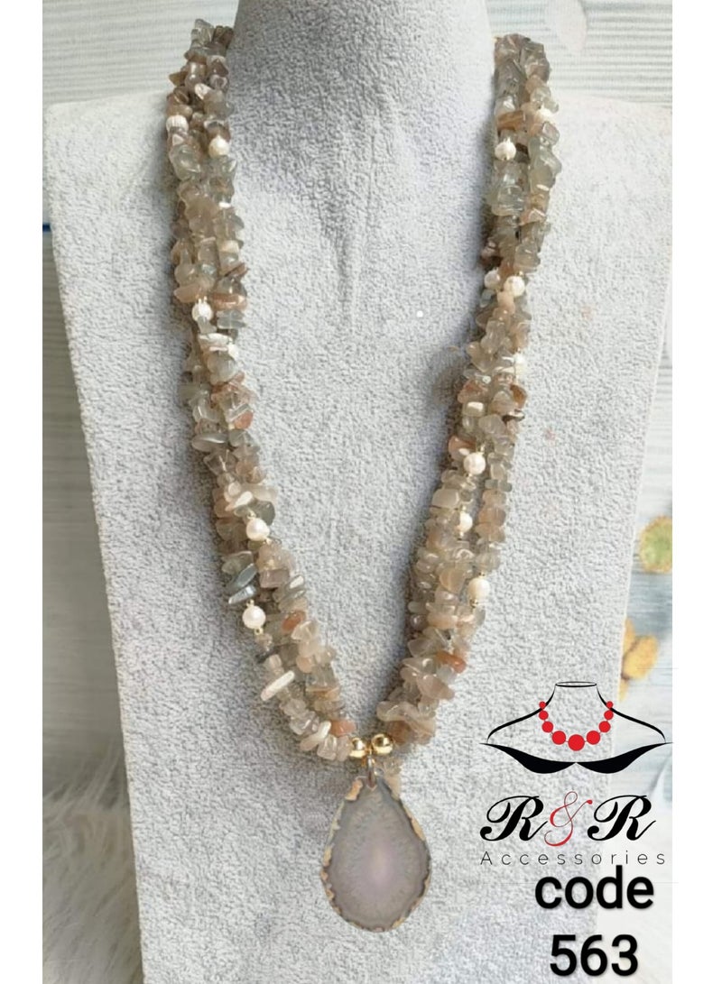R&R Women's Multi-stage Necklace Made Of Broken Shells