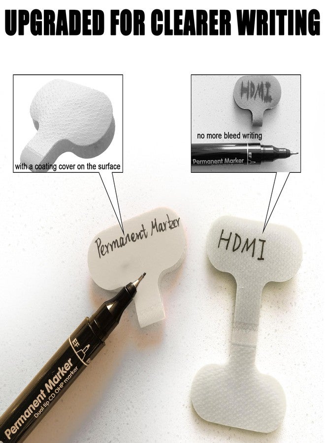 Mr-Label - Hook and Loop Cable Labels- Upgraded Writable Cable Wraps for Clear Writing- Cord Tags for Classify&Identification-Wire Tags for Cable Management | Electronics Computers-40Pcs(White) - Image 5