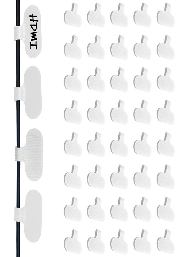 Mr-Label - Hook and Loop Cable Labels- Upgraded Writable Cable Wraps for Clear Writing- Cord Tags for Classify&Identification-Wire Tags for Cable Management | Electronics Computers-40Pcs(White) - Image 1