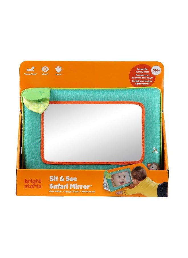Bright Starts - Bright Starts Sit and See Safari Floor Mirror Tummy Time Activity Toy, Ages Newborn + - Image 1