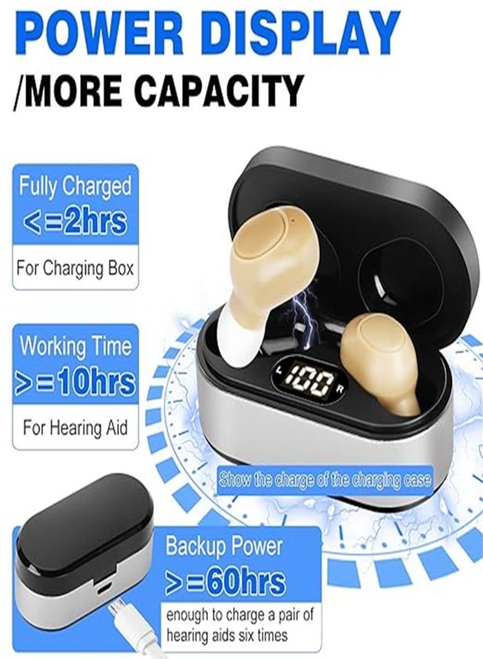 Comfortable hearing aids, mini hearing aids with noise reduction, rechargeable in-ear hearing aids for the elderly, noiseless hearing aids with LED power display - Image 1