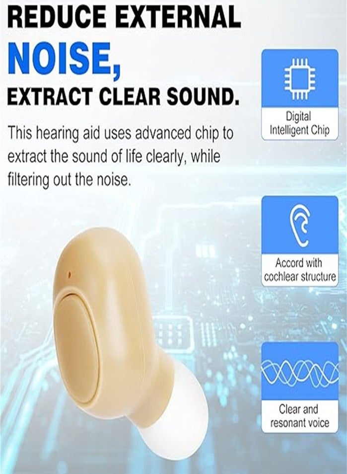 Comfortable hearing aids, mini hearing aids with noise reduction, rechargeable in-ear hearing aids for the elderly, noiseless hearing aids with LED power display - Image 2