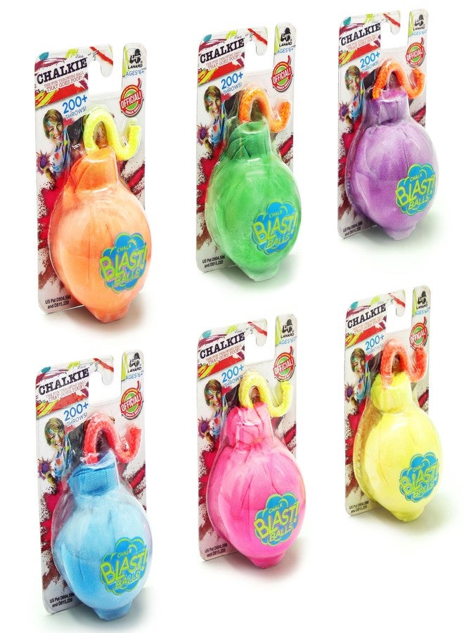 Lanard Chalkie: Chalk Blast Balls - 6 Pack - Colorful Assorted Balls, Explosive Color Fun, 200+ Throws Per Chalk Bomb, Family Outdoor Activities, Holi festivals, and more Ages 6+ - Image 1