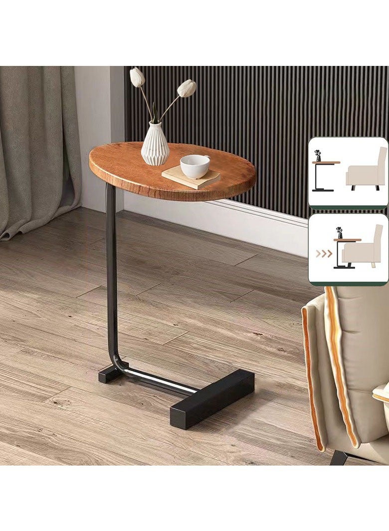 VUCATIN C Shaped End Table Modern C Shaped Side Table for Sofa and Bedside Wood C Table End Table Small Couch Side Tables That Slide Under C Table for Bedroom Living Room (Black)  - Image 1
